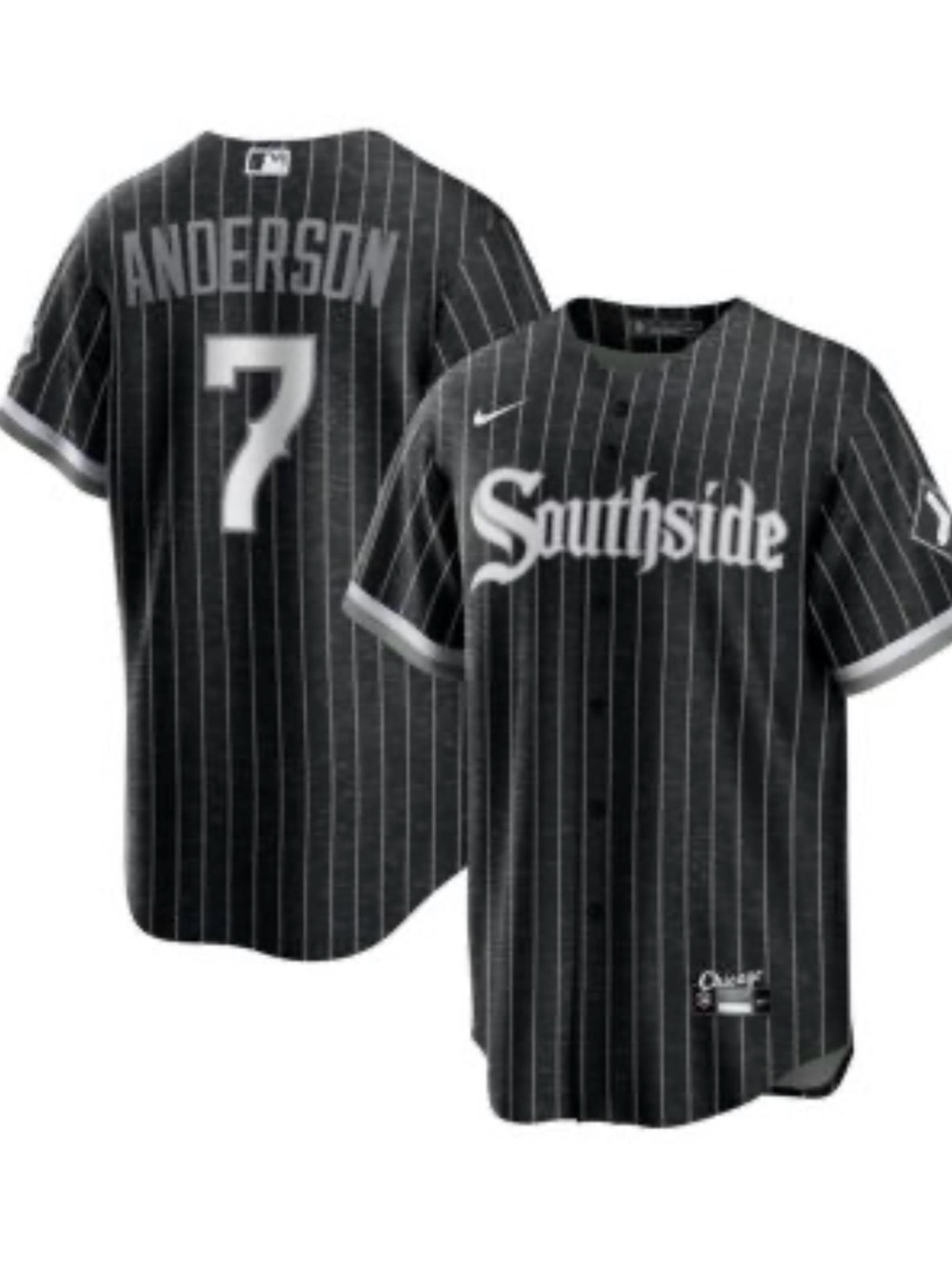 Chicago White Sox Southside Pinstripe Baseball Jersey - Black & White